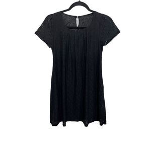 Marks & Spencer Cocktail Dress Size Small Silk Eyelet Black Midi
